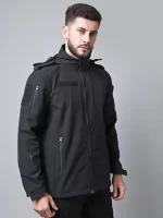12 Zip Softshell WP Lycra Jacket for men in tactical design with multiple zippered pockets, waterproof and stretchable for outdoor use.
