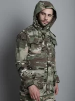 Multicam 3-layer Waterproof Jacket with inner fleece lining for tactical use in all-weather conditions.