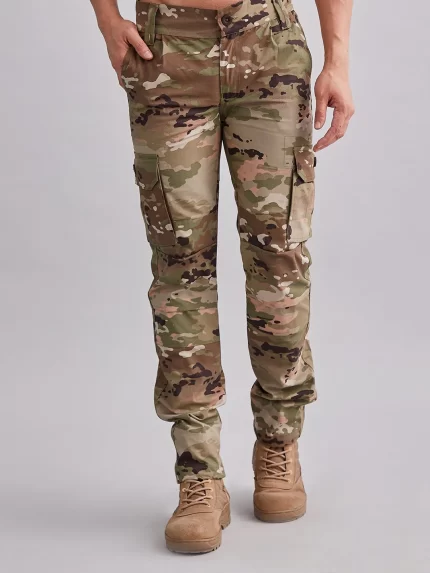 Multicam Ripstop Tactical Pant with military-grade camouflage, tear-resistant fabric, and multiple utility pockets for outdoor and combat use.