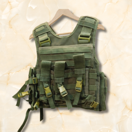 Army Bullet Proof Jacket for men with ballistic protection, tactical plate carrier system, and MOLLE attachments for military and security use.