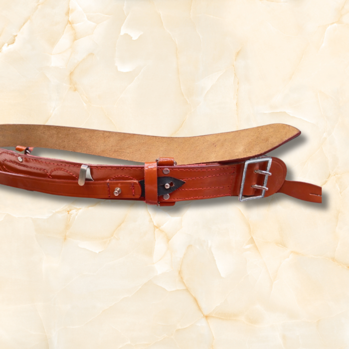 Brown Cross Army Belt with durable nylon fabric and metal buckle for tactical use
