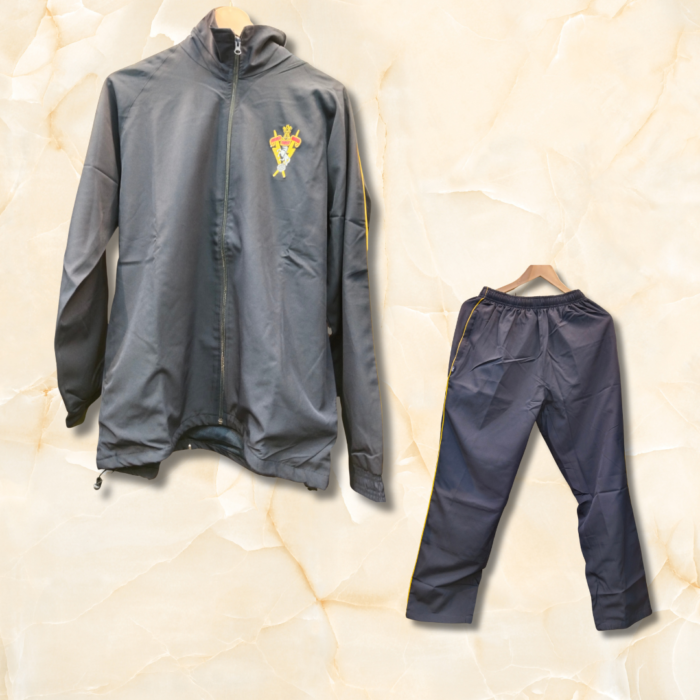 Mens Army Track Suit with camouflage jacket and matching jogger pants, designed for men’s workouts, running, and tactical-style fashion