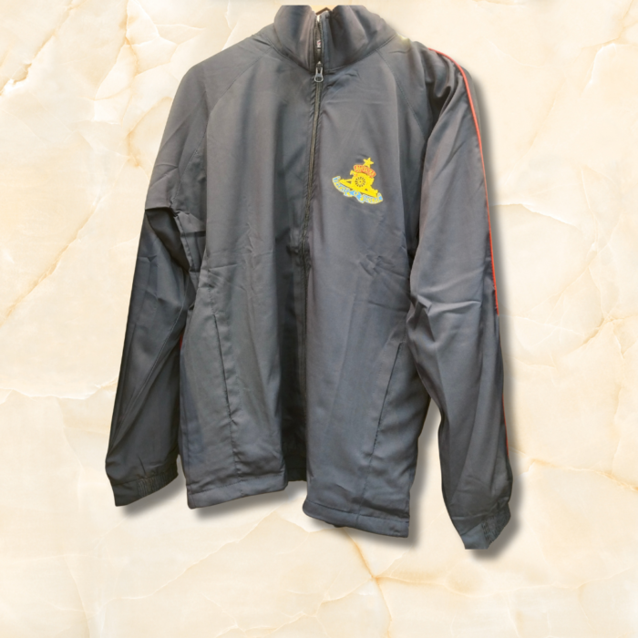 Mens Army Track Suit featuring a camouflage design, a full-zip jacket with stand collar, and tapered jogger pants, designed for active men seeking both style and comfort.
