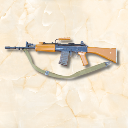 Rubberised Insas Sample Rifle used for NCC cadet training and military drills – non-functional rubber replica.