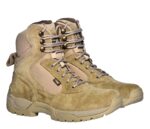 Allen Cooper 6053 Camel Boots for Men featuring steel toe protection, anti-slip PU sole, and stylish Barton leather upper.