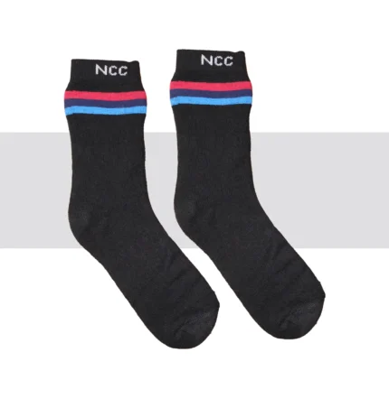 High-quality NCC Socks Black – regulation-compliant cotton socks for cadets, ideal for parades, drills, and daily training.