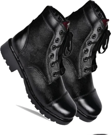 Polished black NCC DMS Boot with direct molded sole – ideal for parade and NCC cadet training.