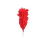 High-quality red NCC hackle feather for cadet beret caps – perfect for NCC uniforms.