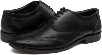 Elegant leather Brogue Shoe OMNI with classic wingtip detailing for men, ideal for formal and semi-formal wear.